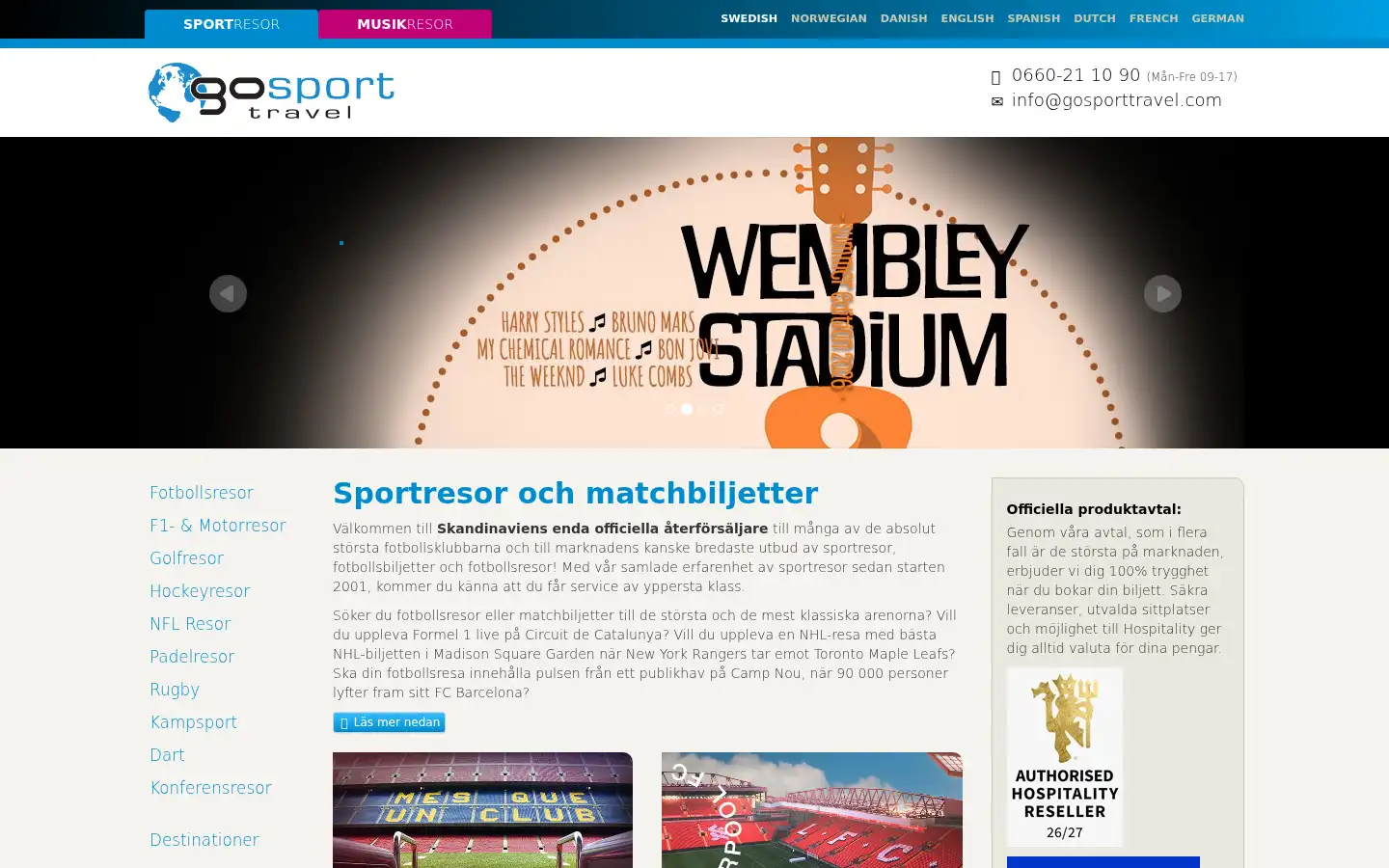 Screenshot of gosporttravel.com
