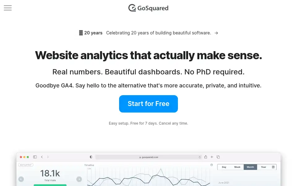 Screenshot of gosquared.com