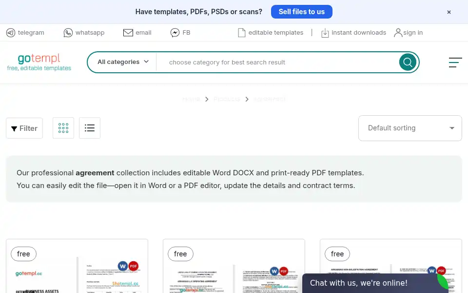 Screenshot of gotempl.cc