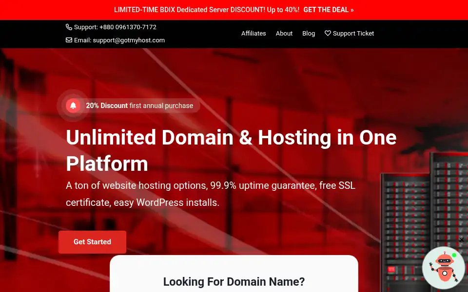 Screenshot of gotmyhost.com