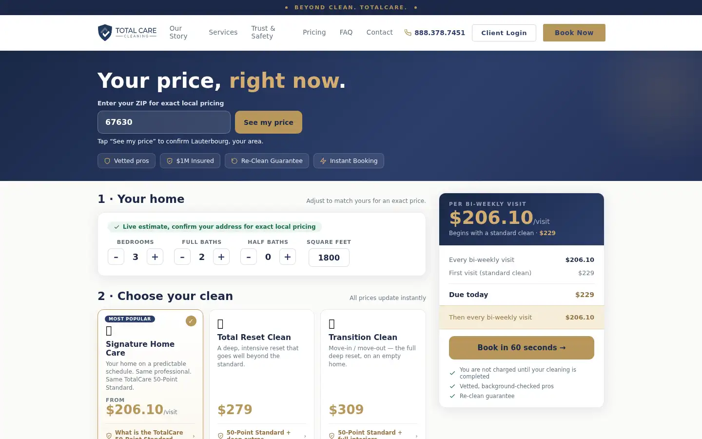 Screenshot of gototalcarecleaning.com