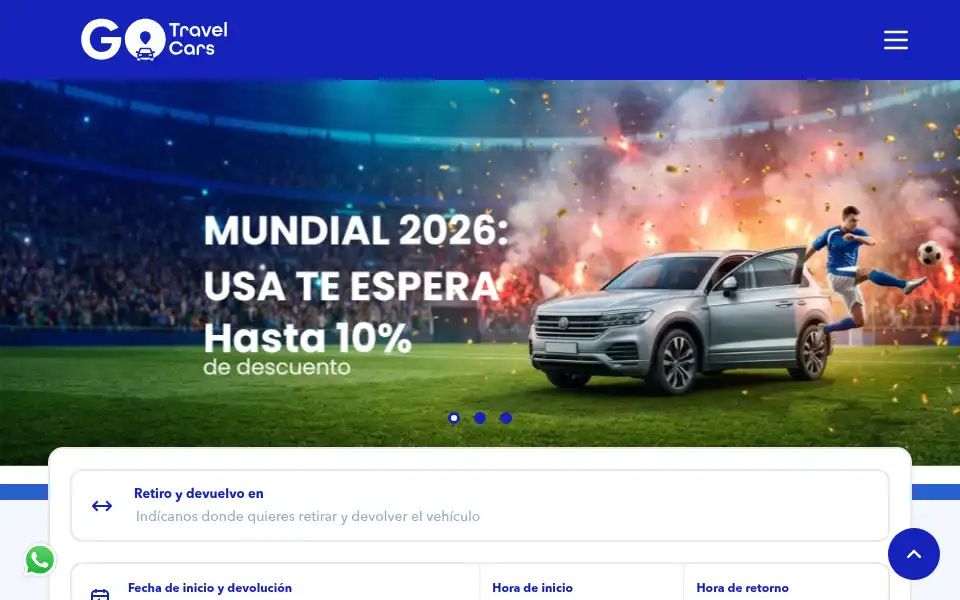 Screenshot of gotravelcars.com