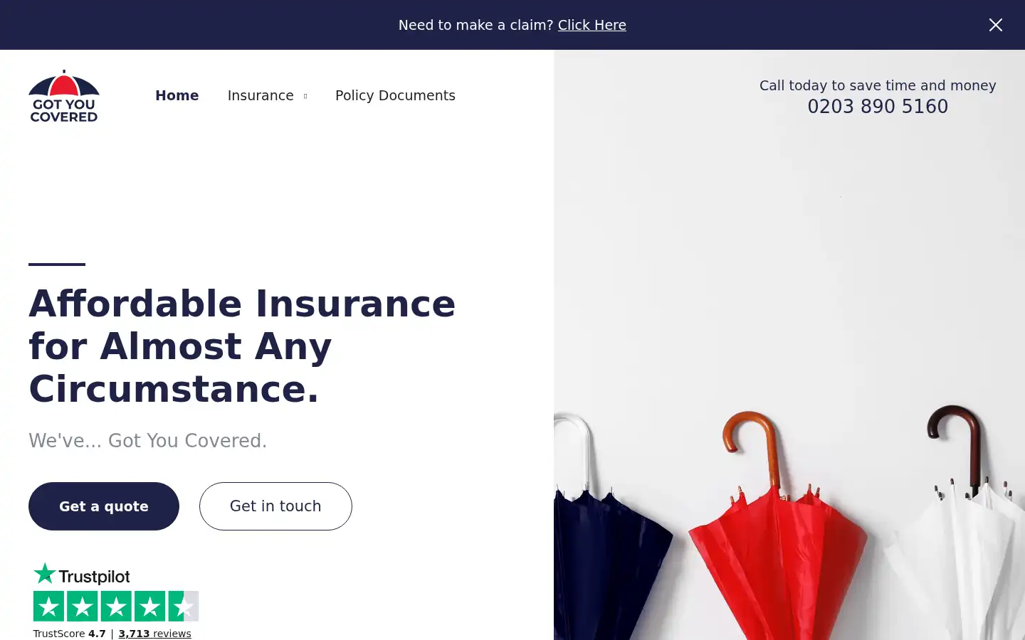 Screenshot of gotyoucovered.com