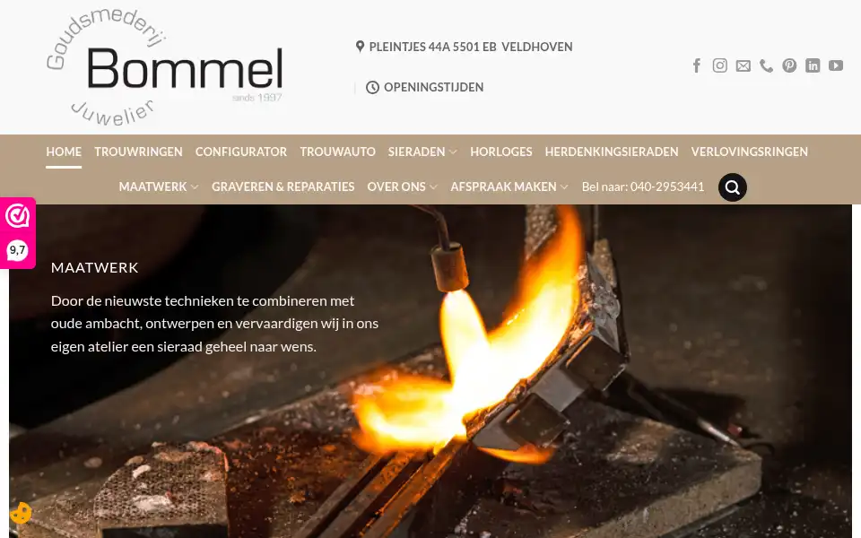 Screenshot of goudsmederijbommel.nl