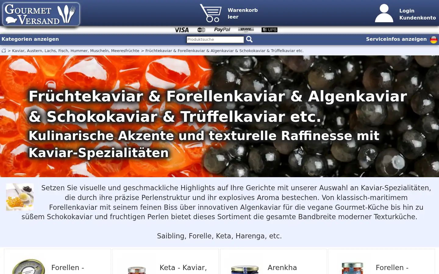 Screenshot of gourmet-versand.com
