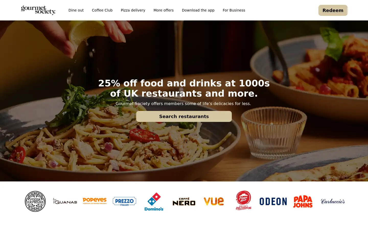 Screenshot of gourmetsociety.co.uk