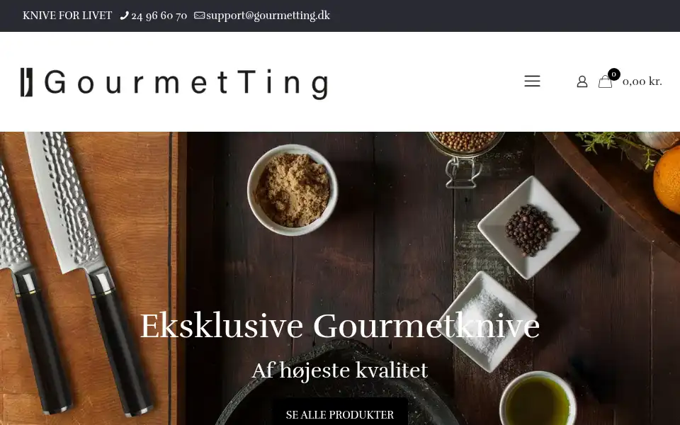 Screenshot of gourmetting.dk