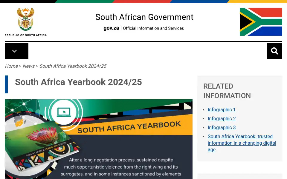 Screenshot of gov.za