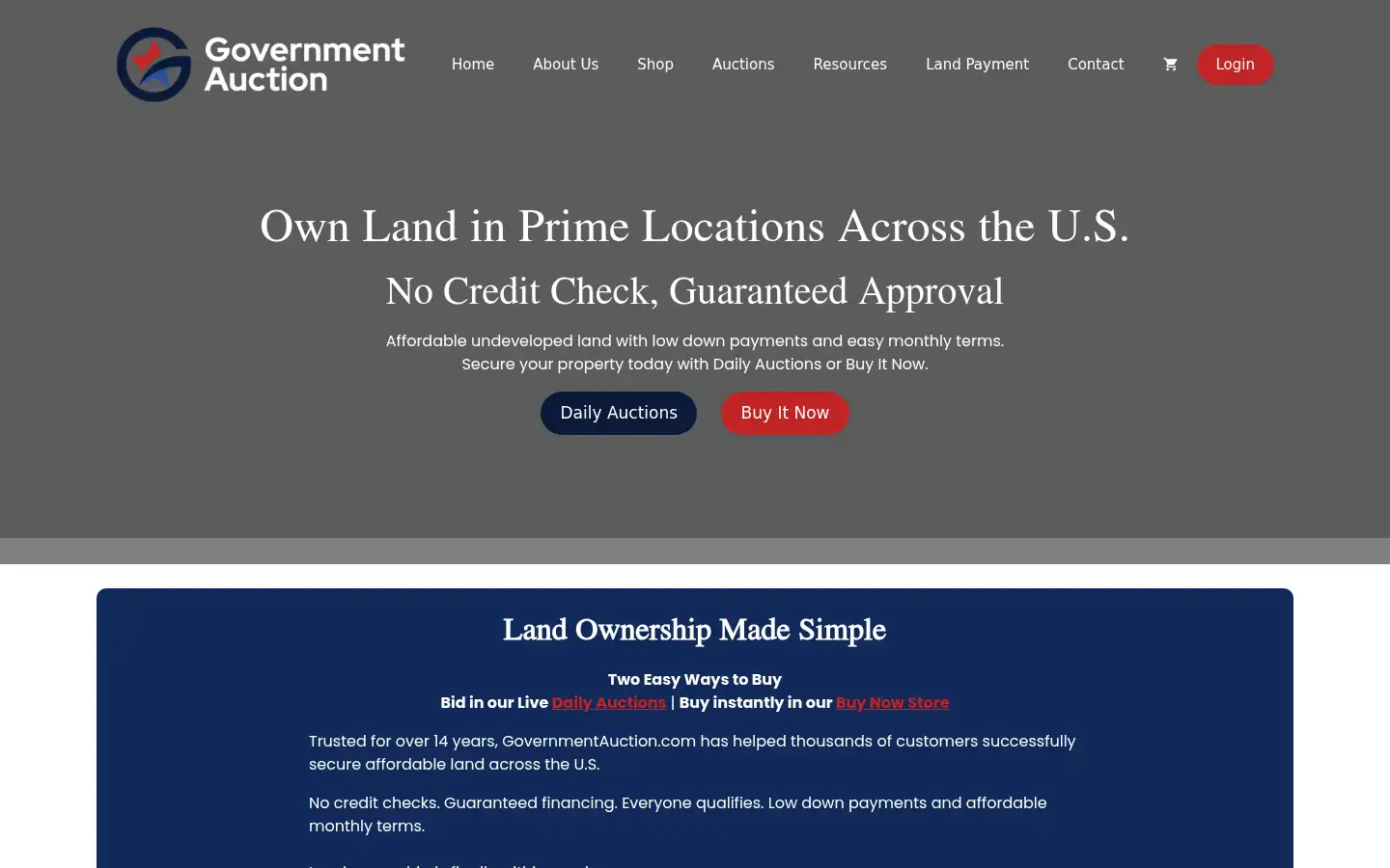 Screenshot of governmentauction.com