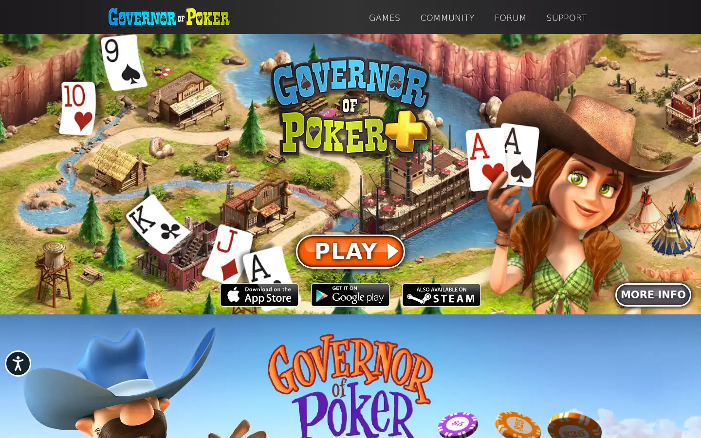 Screenshot of governorofpoker.com