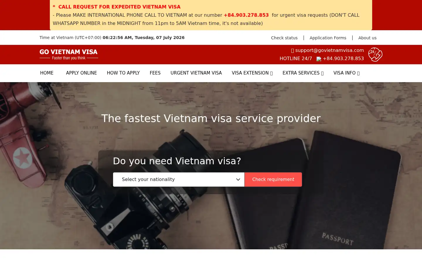 Screenshot of govietnamvisa.com