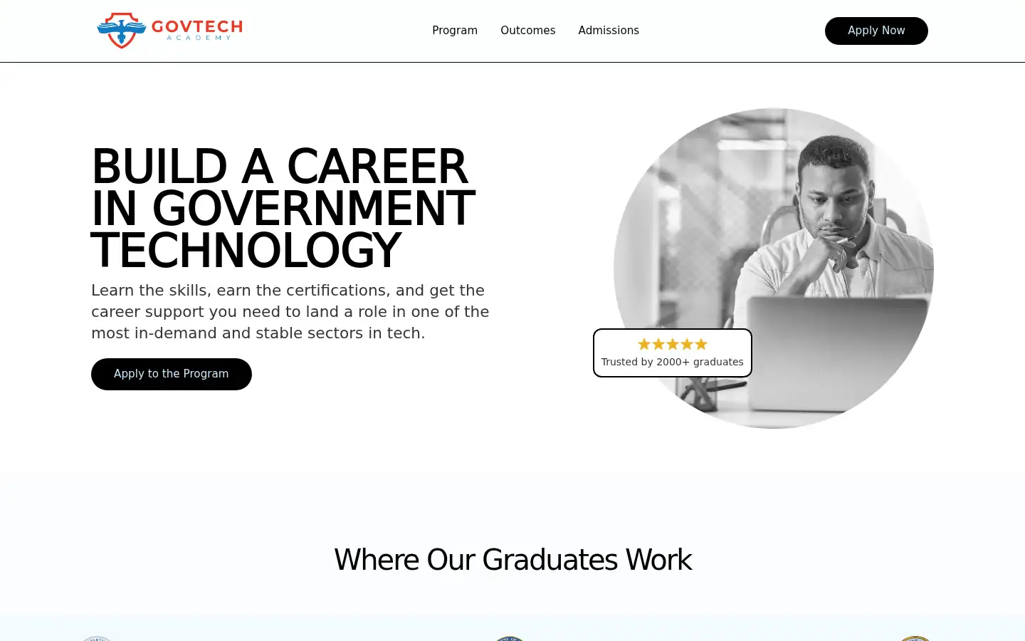 Screenshot of govtechacademy.com
