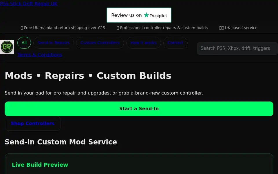 Screenshot of gpcontrollers.co.uk