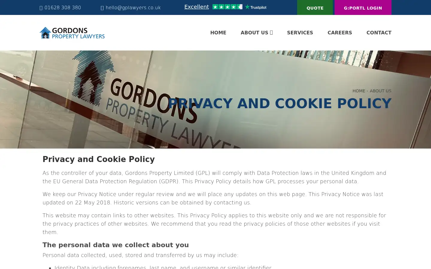 Screenshot of gplawyers.co.uk