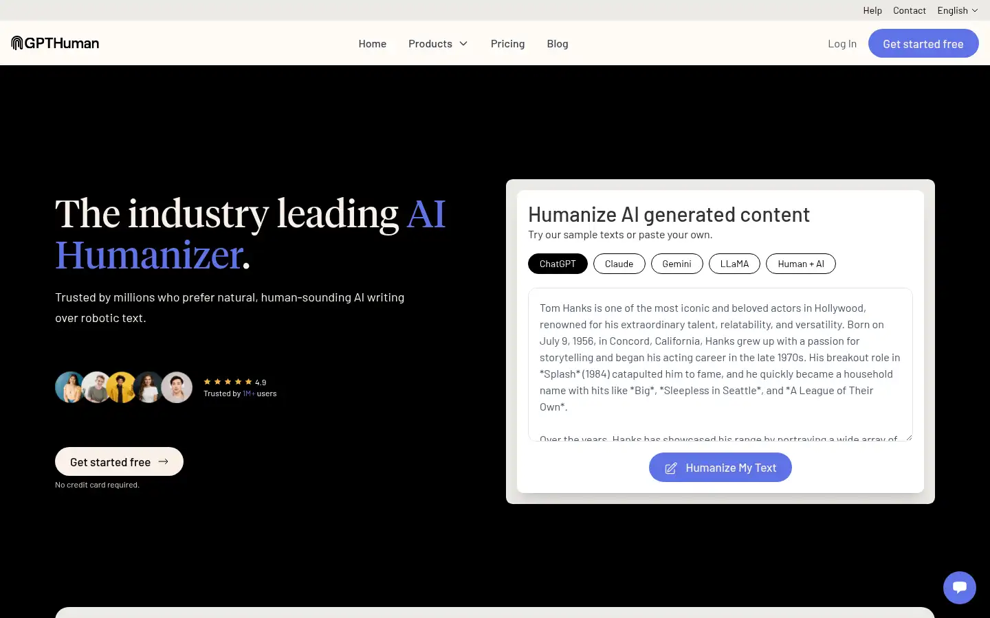 Screenshot of gpthuman.ai