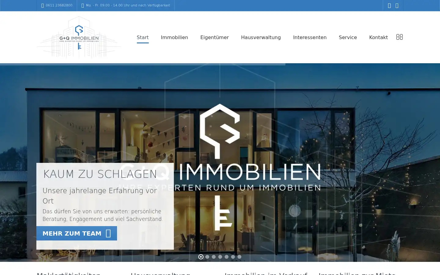 Screenshot of gq-immobilien.de