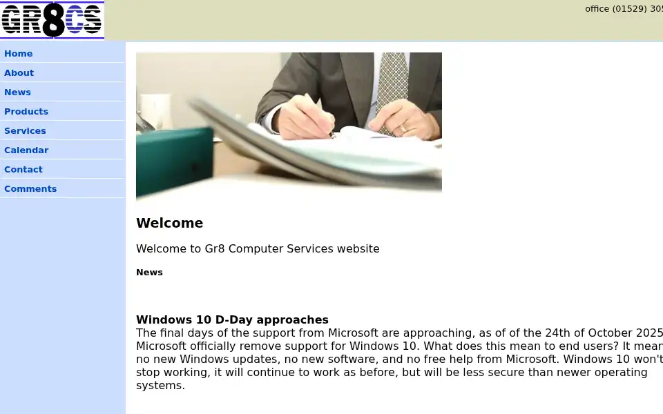 Screenshot of gr8computerservices.co.uk