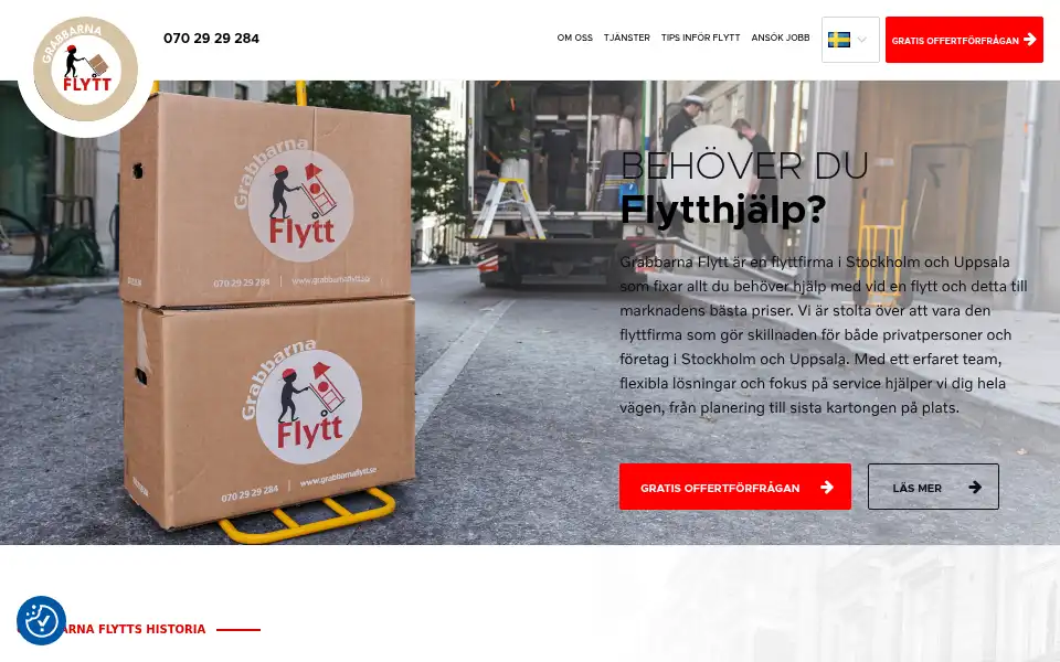 Screenshot of grabbarnaflytt.se