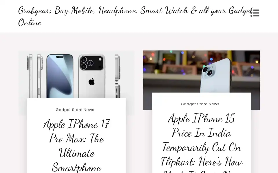 Screenshot of grabgear.in