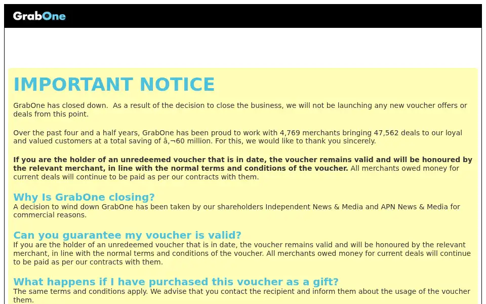 Screenshot of grabone.ie