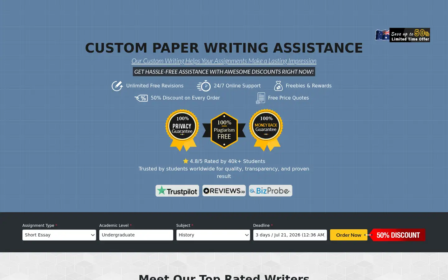 Screenshot of grabpapers.com