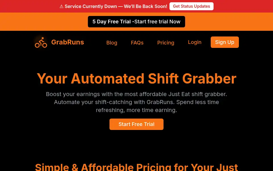 Screenshot of grabruns.co.uk