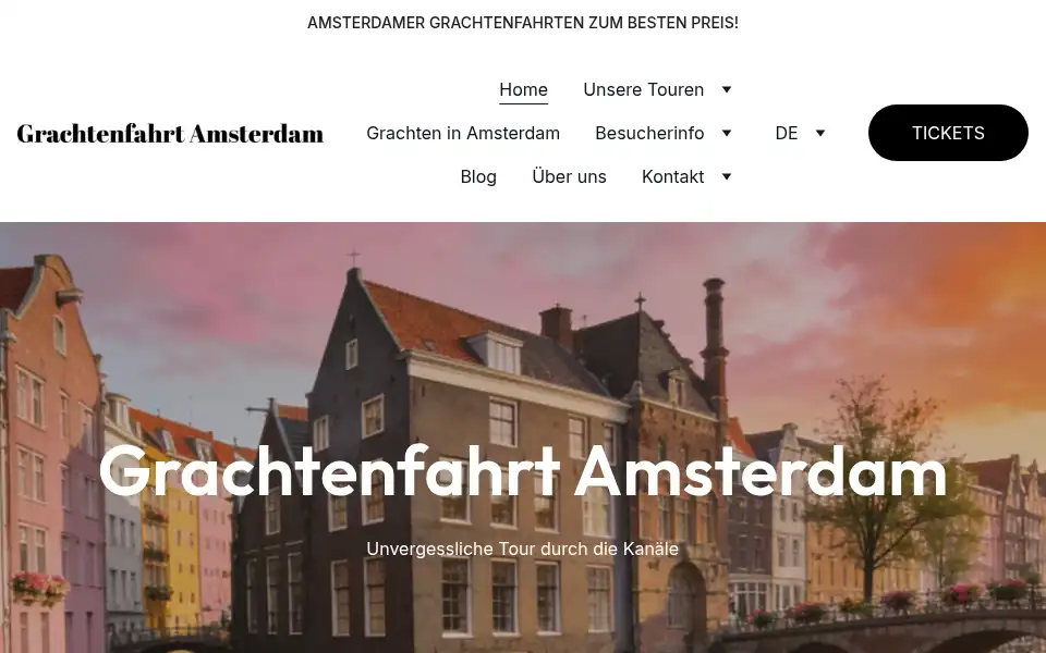 Screenshot of grachtenfahrtamsterdam.com