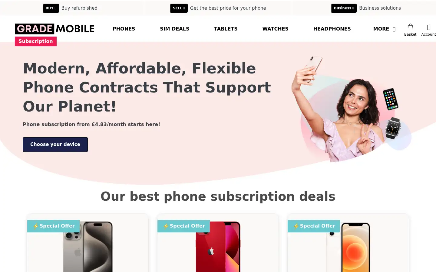 Screenshot of grademobile.co.uk