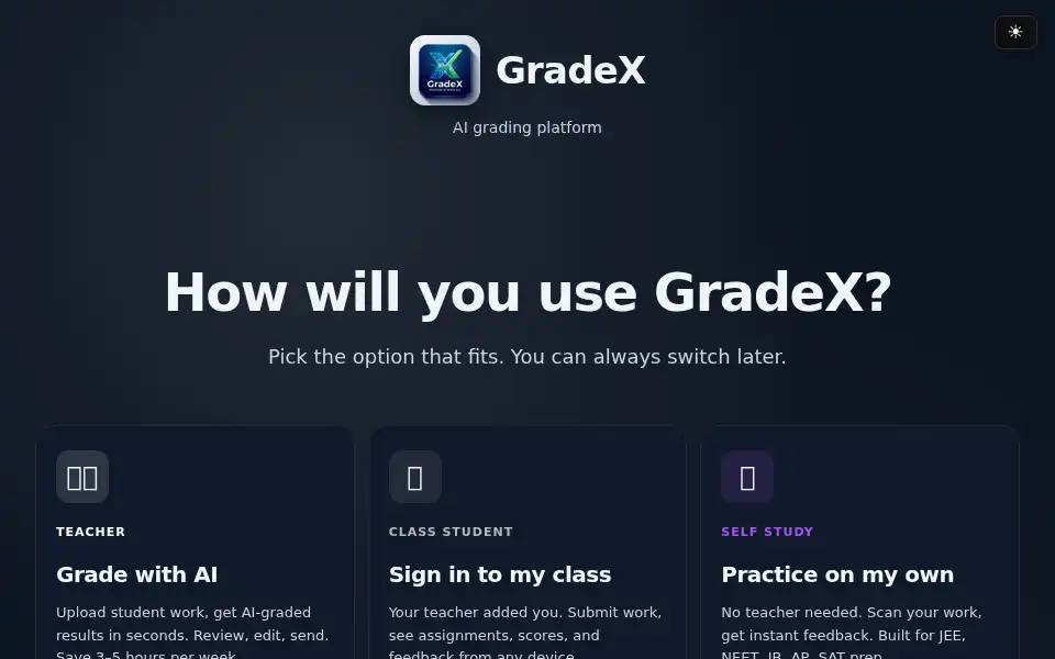 Screenshot of gradex.m3iox.com