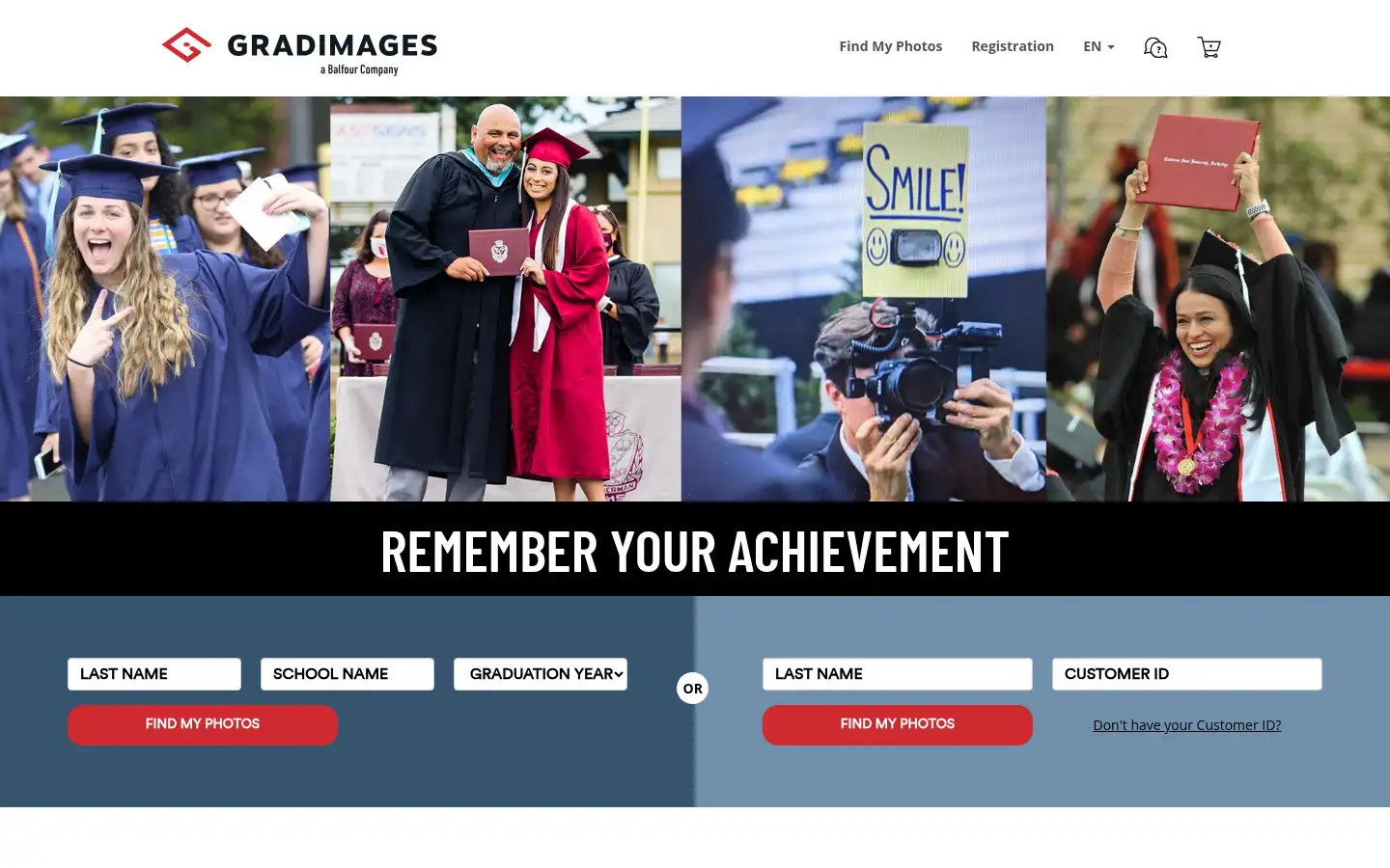 Screenshot of gradimages.com