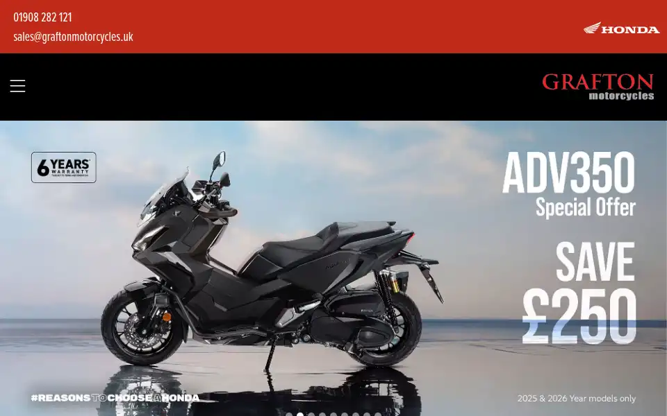Screenshot of graftonmotorcycles.co.uk