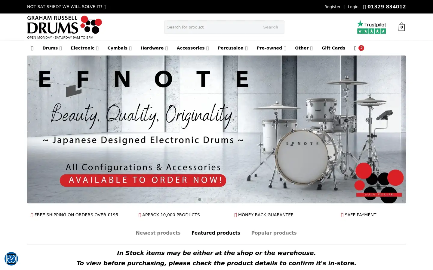 Screenshot of grahamrusselldrums.com