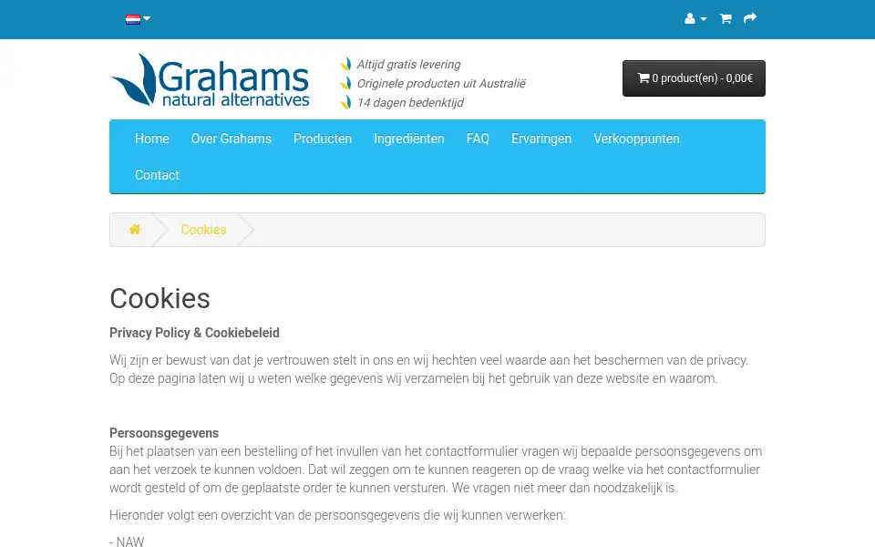 Screenshot of grahams.nl