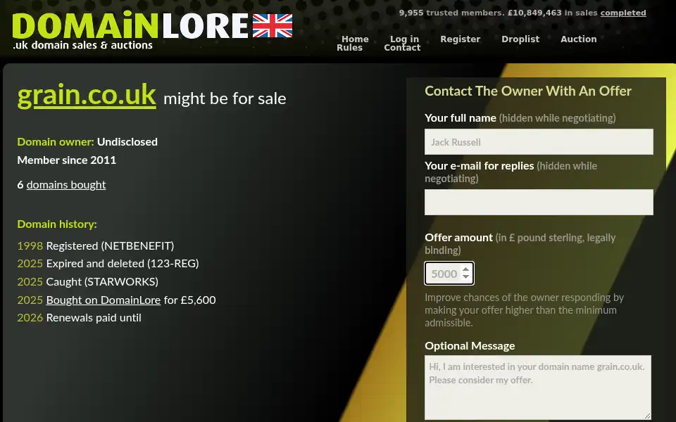 Screenshot of grain.co.uk