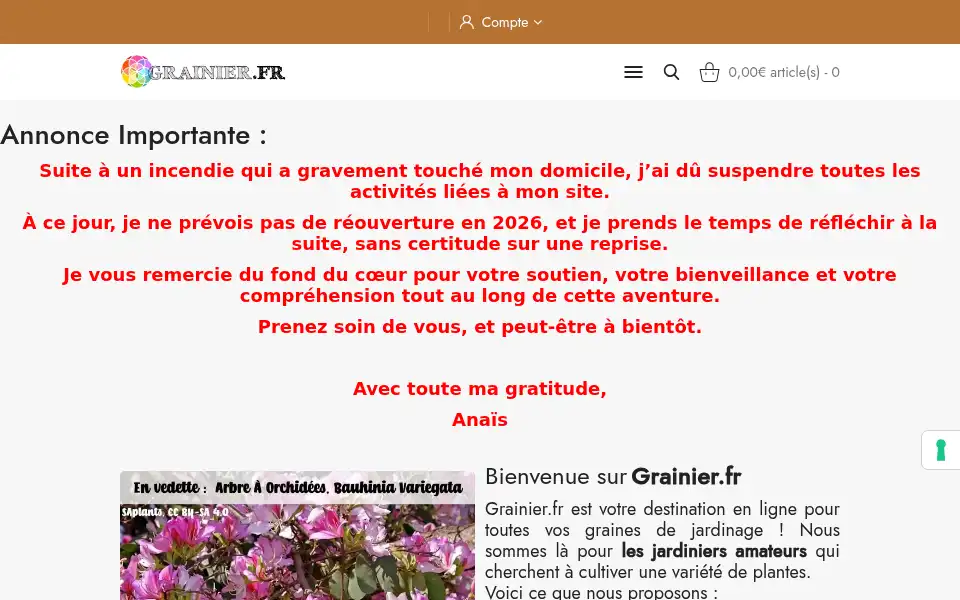 Screenshot of grainier.fr