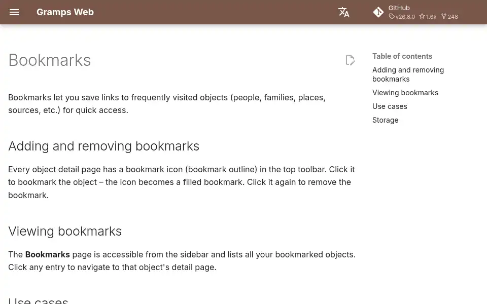 Screenshot of grampsweb.org
