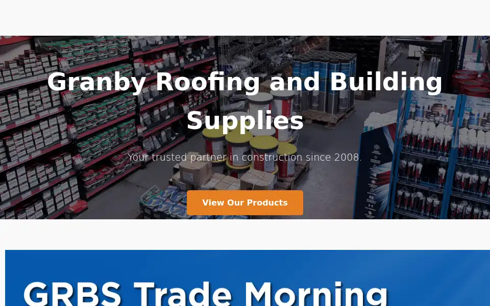 Screenshot of granbyroofing.co.uk