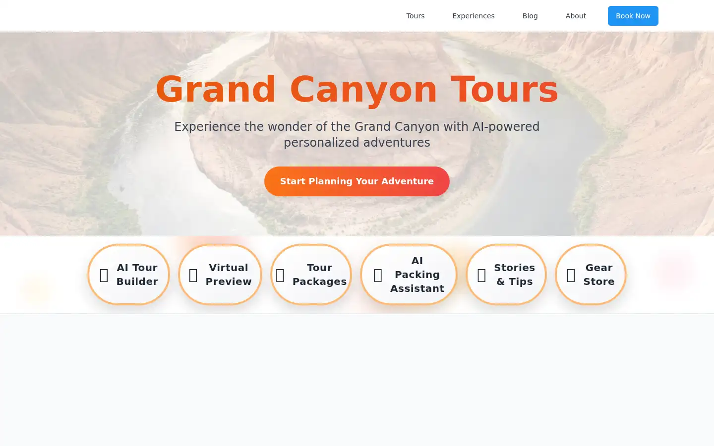 Screenshot of grandcanyontours.com