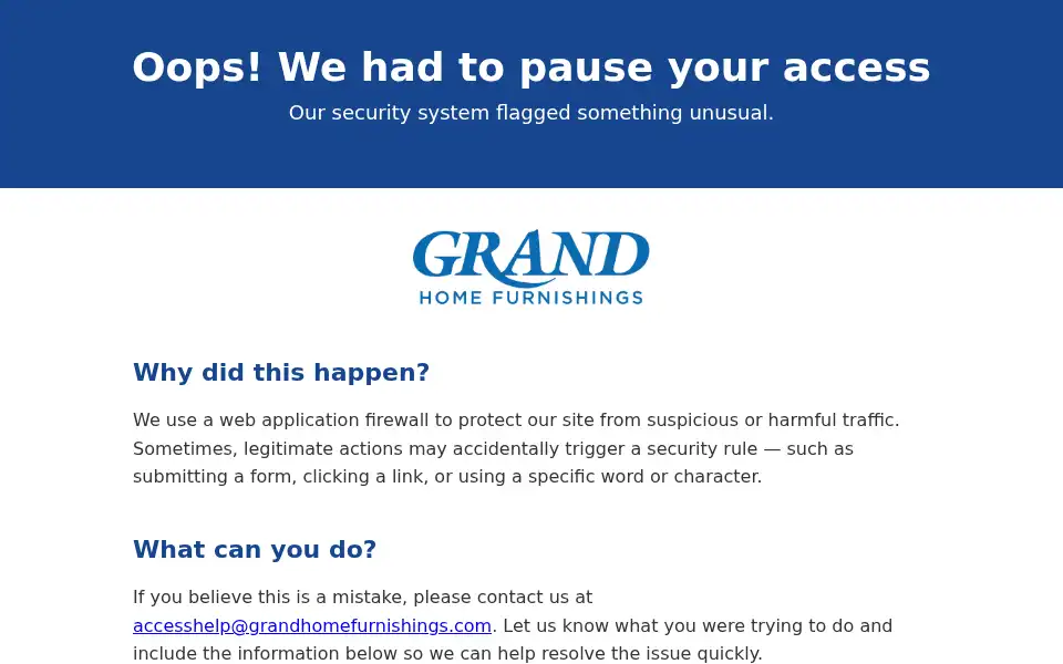 Screenshot of grandhomefurnishings.com