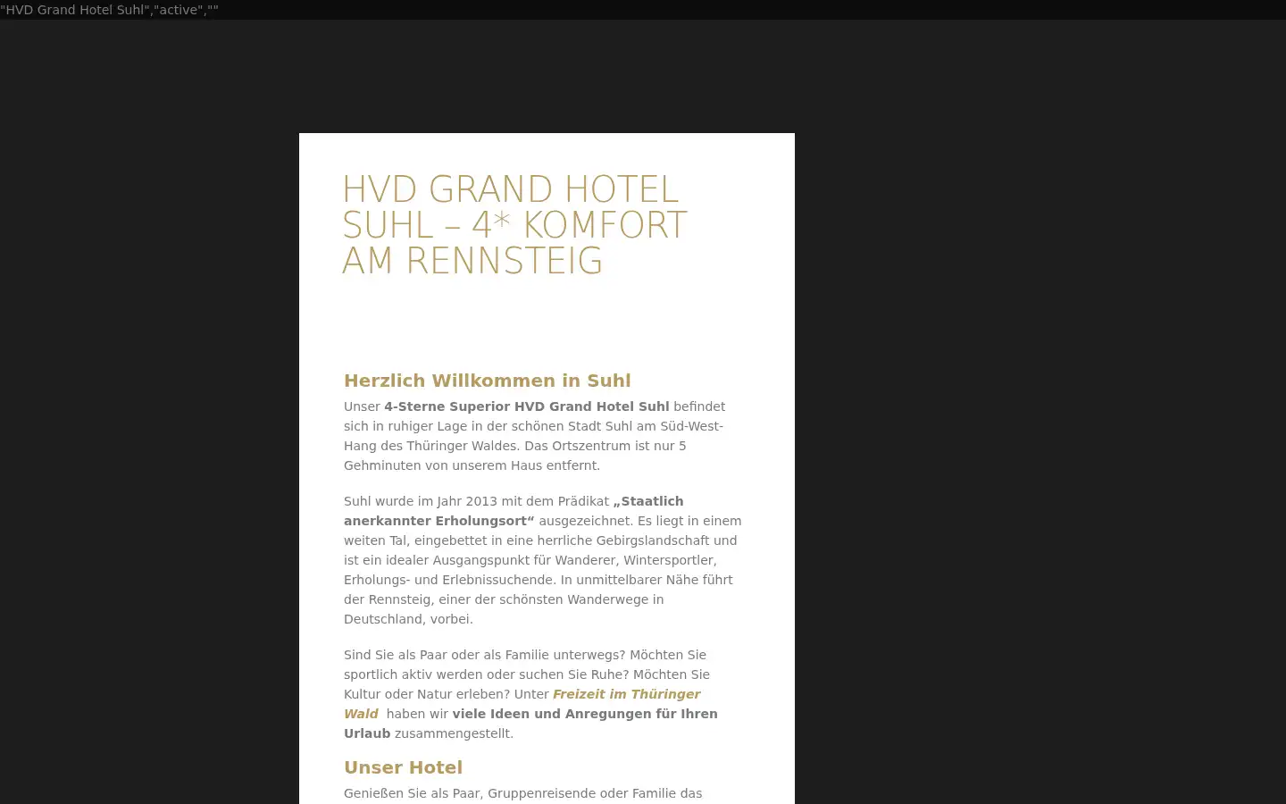 Screenshot of grandhotelsuhl.de