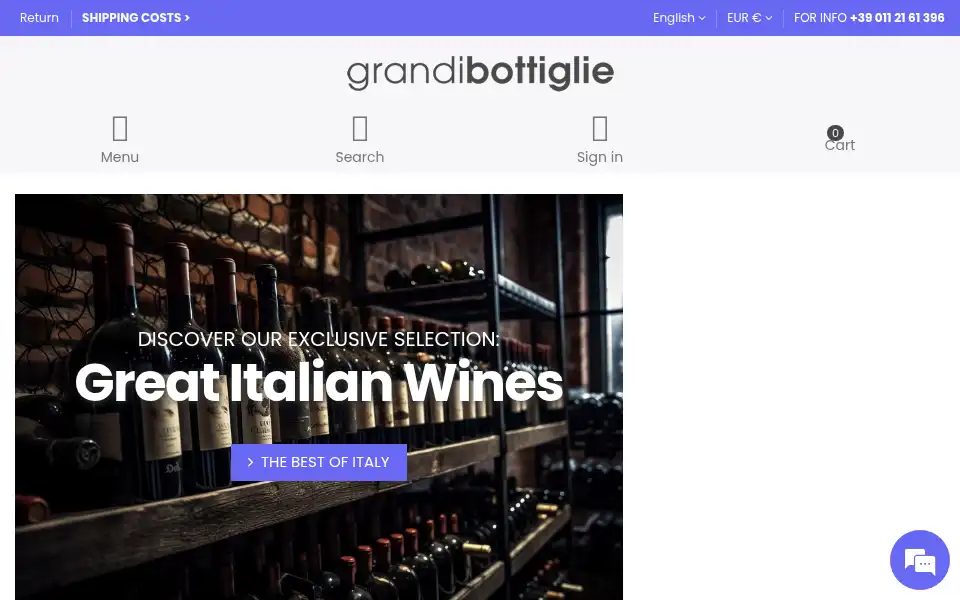 Screenshot of grandibottiglie.com