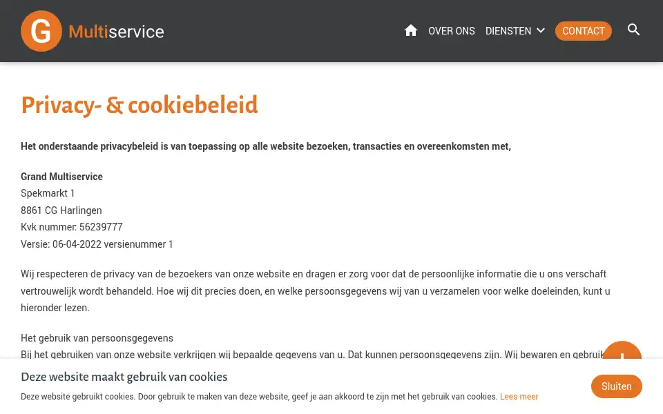 Screenshot of grandmultiservice.nl