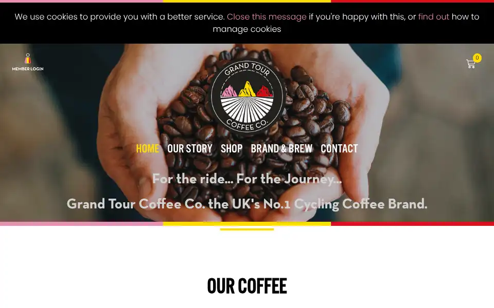 Screenshot of grandtourcoffeeco.com