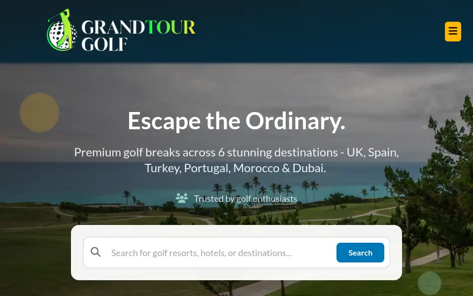 Screenshot of grandtourgolf.co.uk