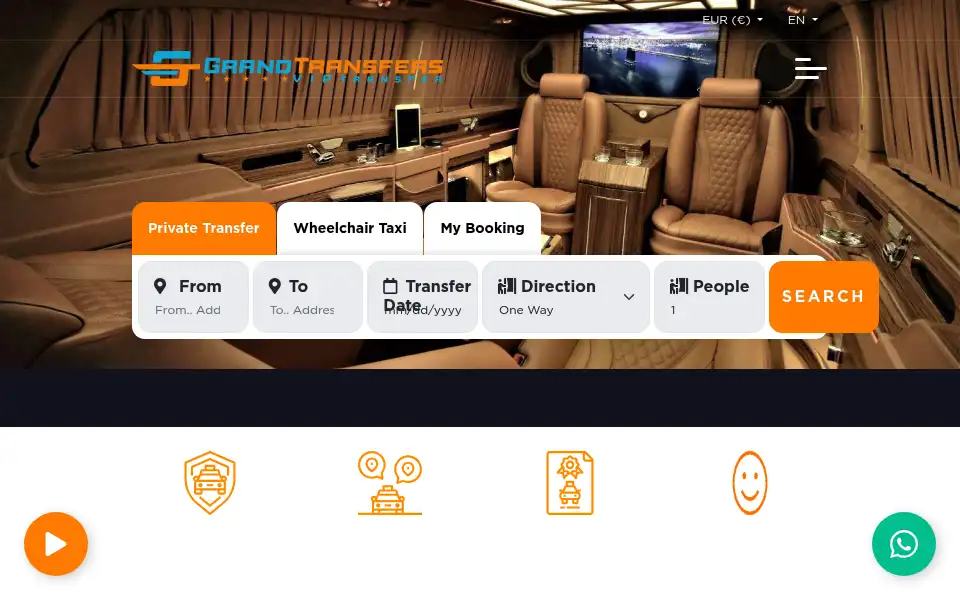 Screenshot of grandtransfers.com