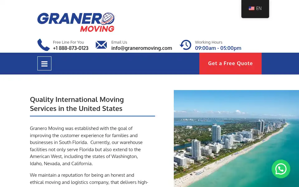 Screenshot of graneromoving.com
