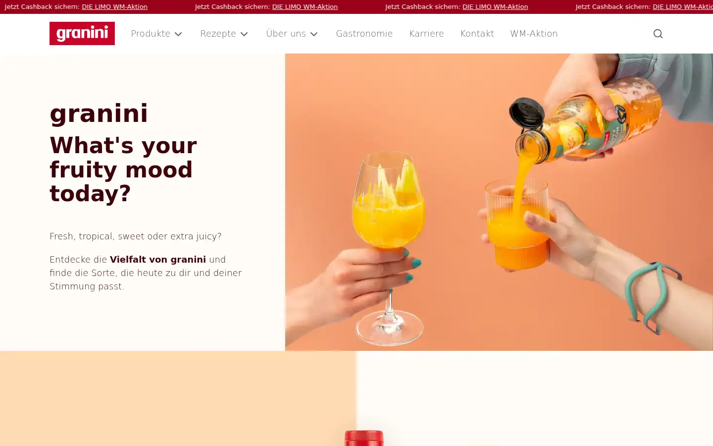 Screenshot of granini.de