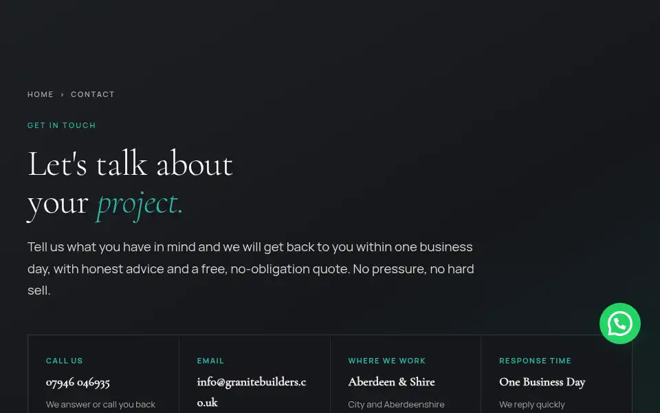 Screenshot of granitebuilders.co.uk