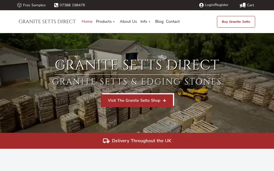 Screenshot of granitesettsdirect.co.uk