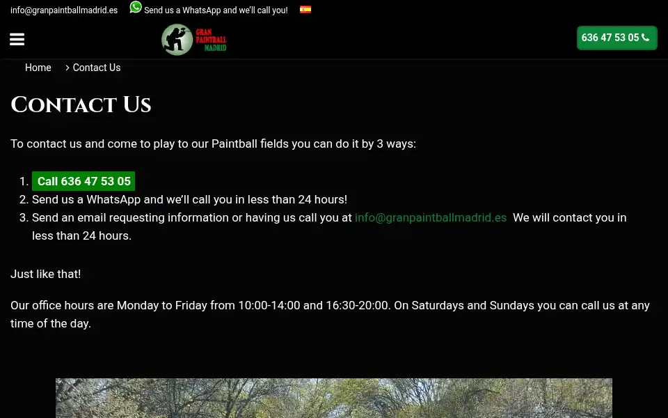 Screenshot of granpaintballmadrid.es